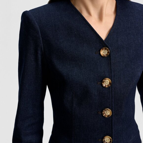 NEW Veronica Beard Cynthia Tailored Denim Jacket, Multi-size - Picture 4 of 11